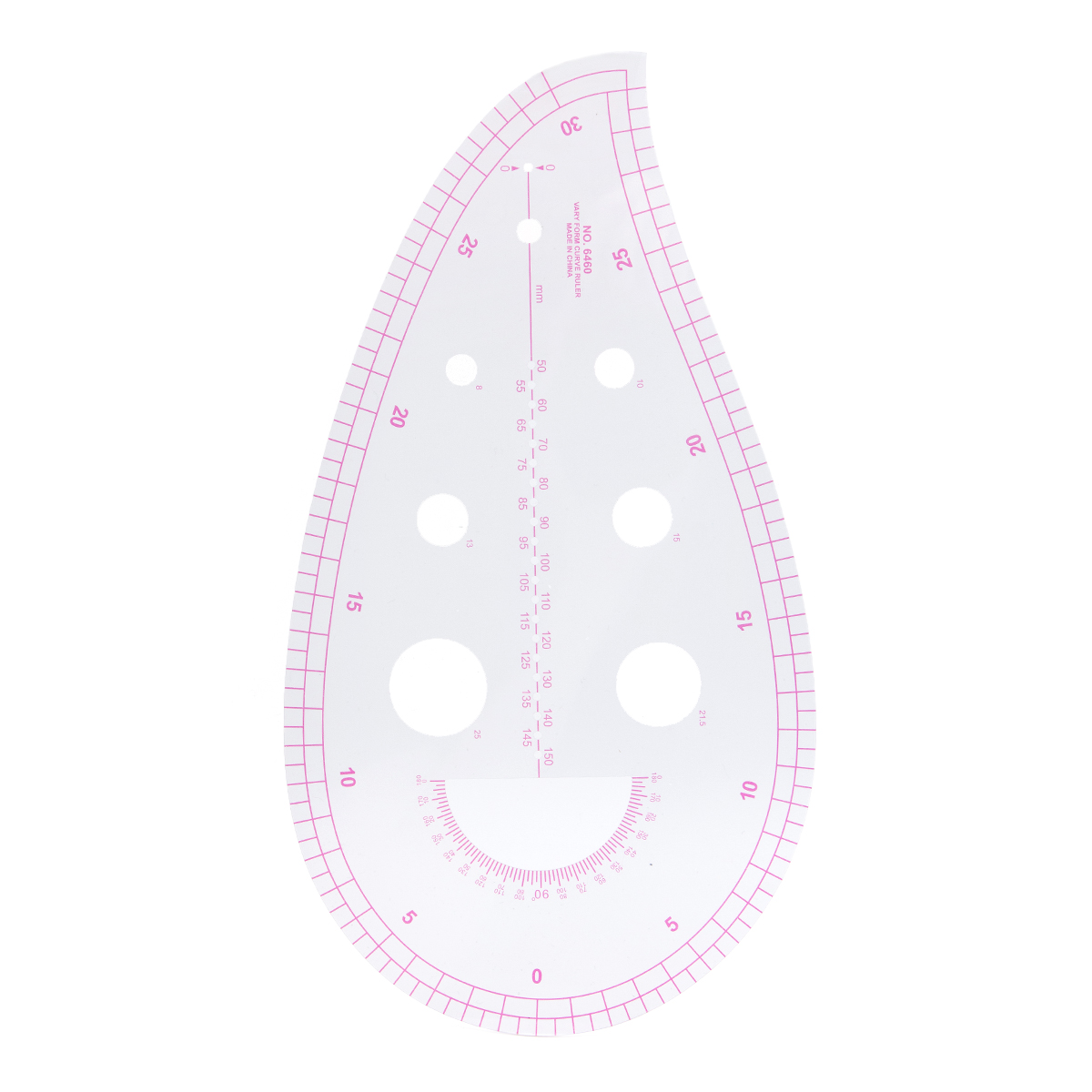 6921-8051 Лекало портновское метрическое капля пройма 25*13,5см, прозрачный, Hobby&Pro