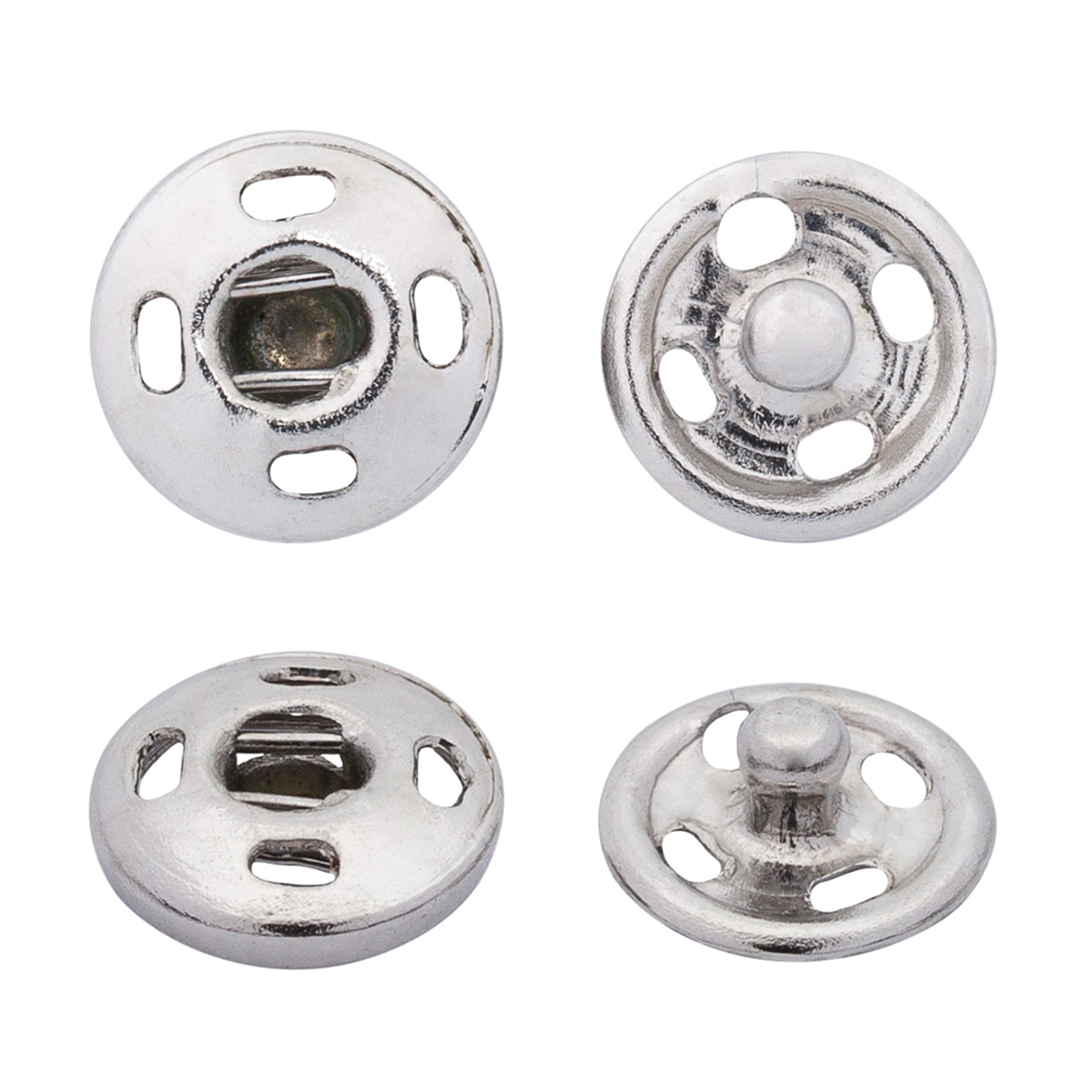 512106 Кнопки для легких тканей пришивные, 10 компл., 7мм, никель Hobby&Pro