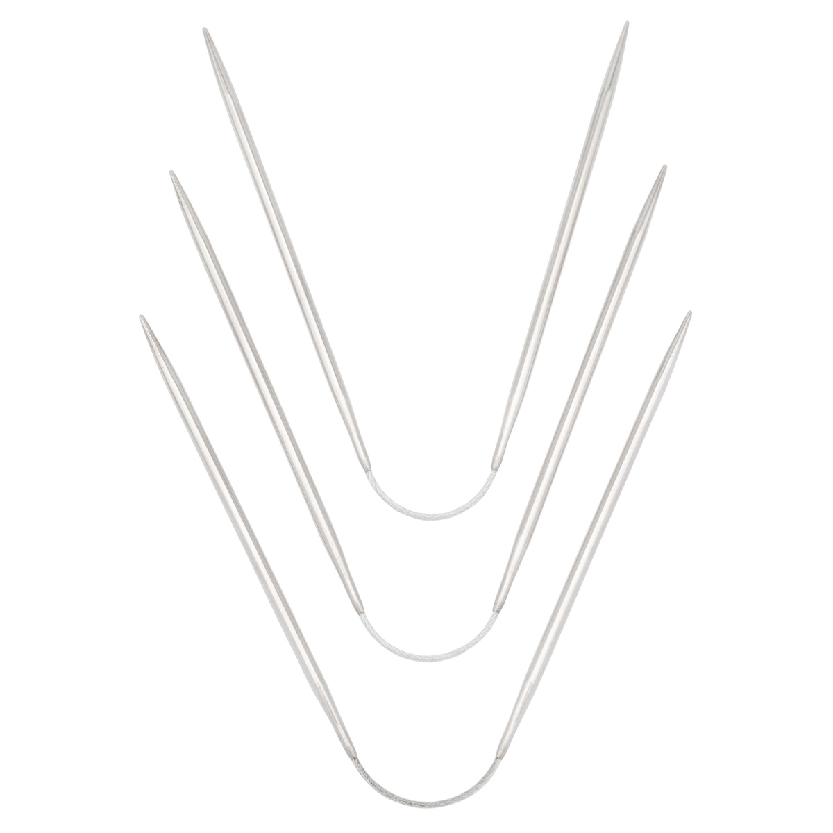 941330/2021 Спицы чулочные гибкие, металл, 21см 3,0мм, 3шт/упак Hobby&Pro