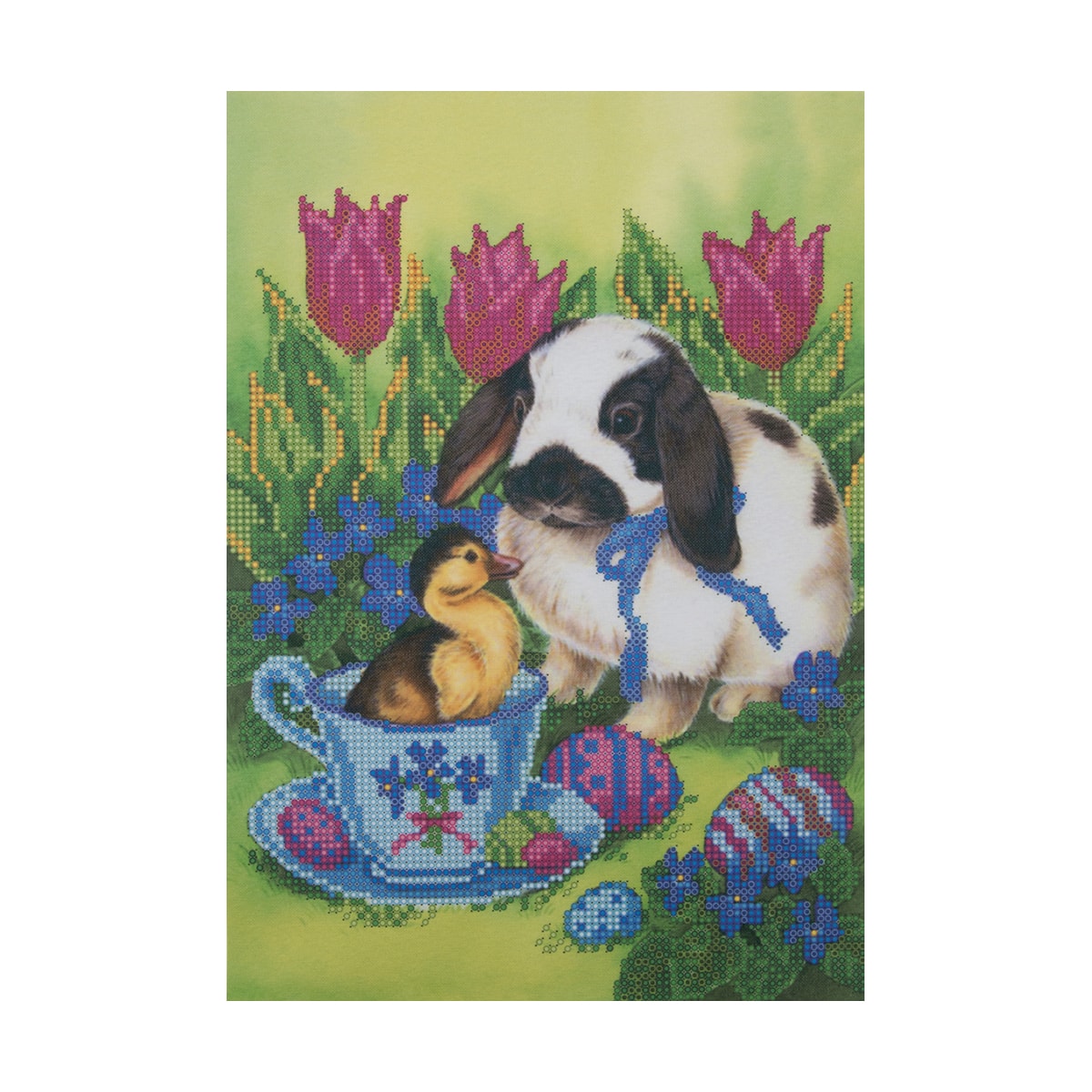 НР-3007 Канва с рисунком для вышивания бисером 'Пасхальная встреча' Hobby&Pro 20*28см