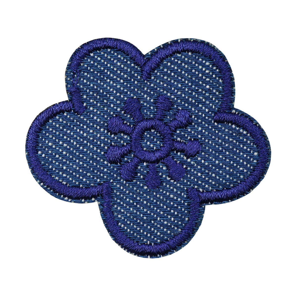 Термоаппликация джинсовая 'Цветок', 4,7*4,8см Hobby&Pro