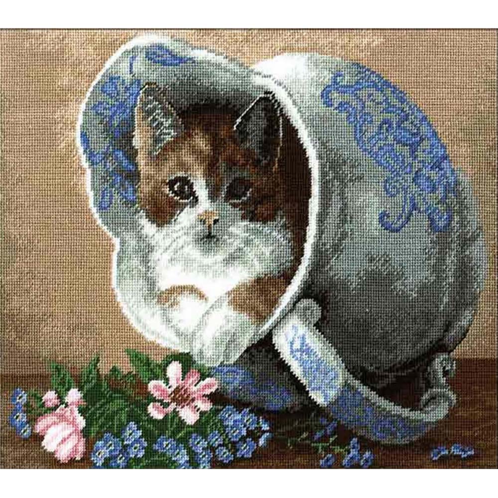 677 Набор для вышивания 'Кот в кувшине' 27*22см, Hobby&Pro