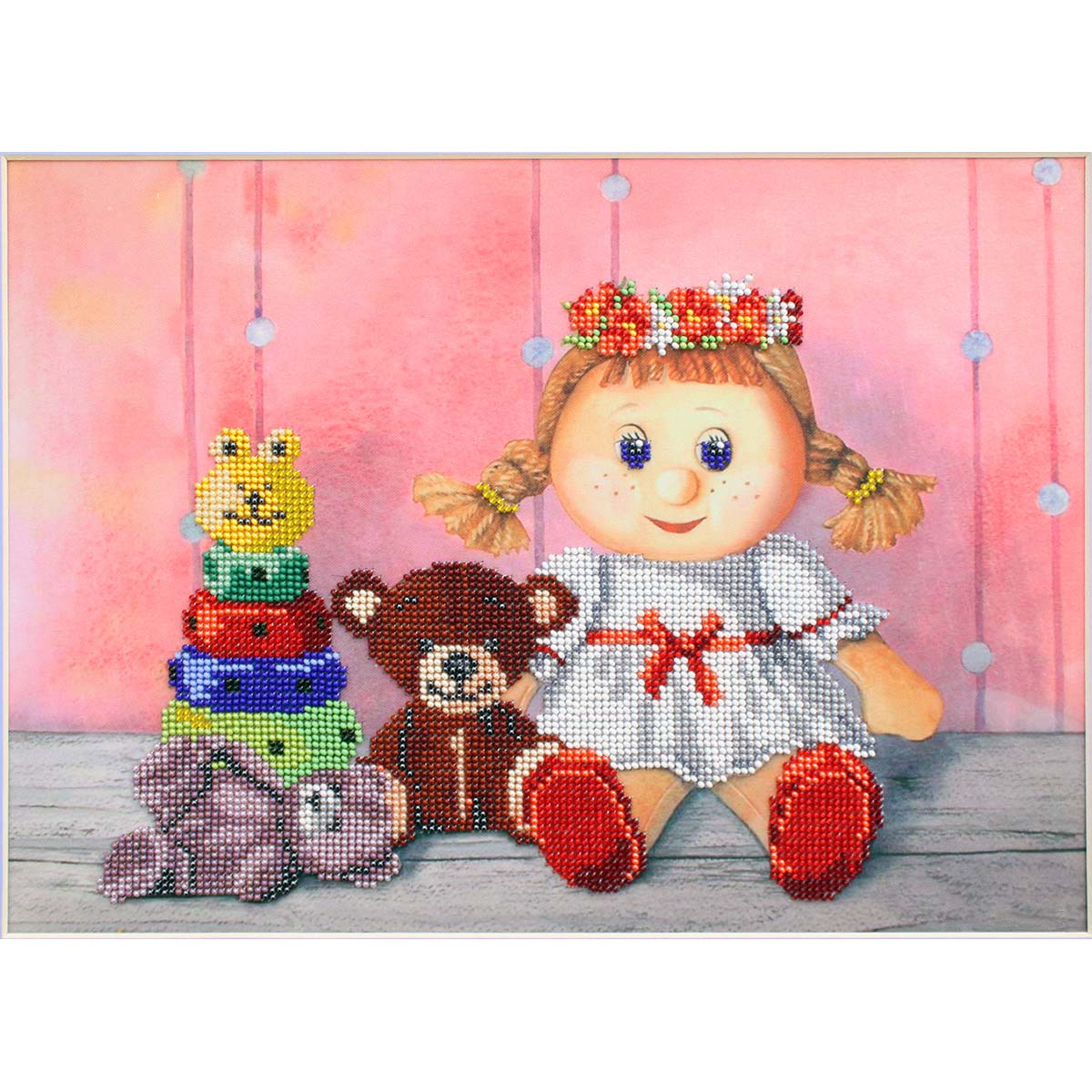 БН-3123 Набор для вышивания бисером Hobby&Pro 'Игрушки для Алисы', 33*30 см