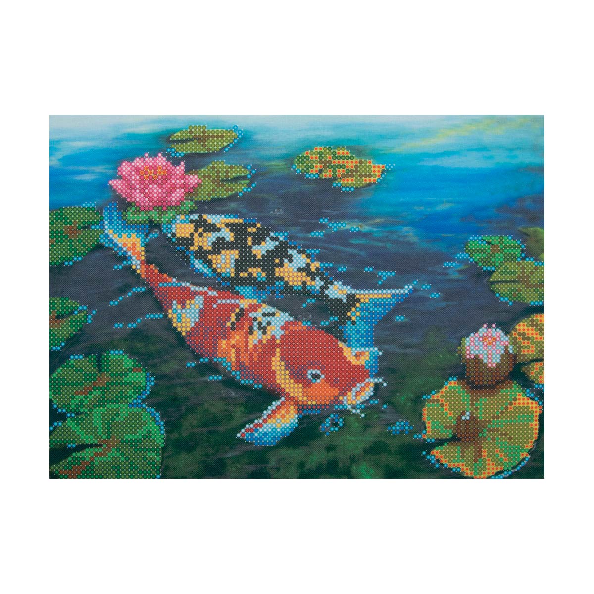 НР-3011 Канва с рисунком для вышивания бисером 'Карпы' Hobby&Pro 25*19см