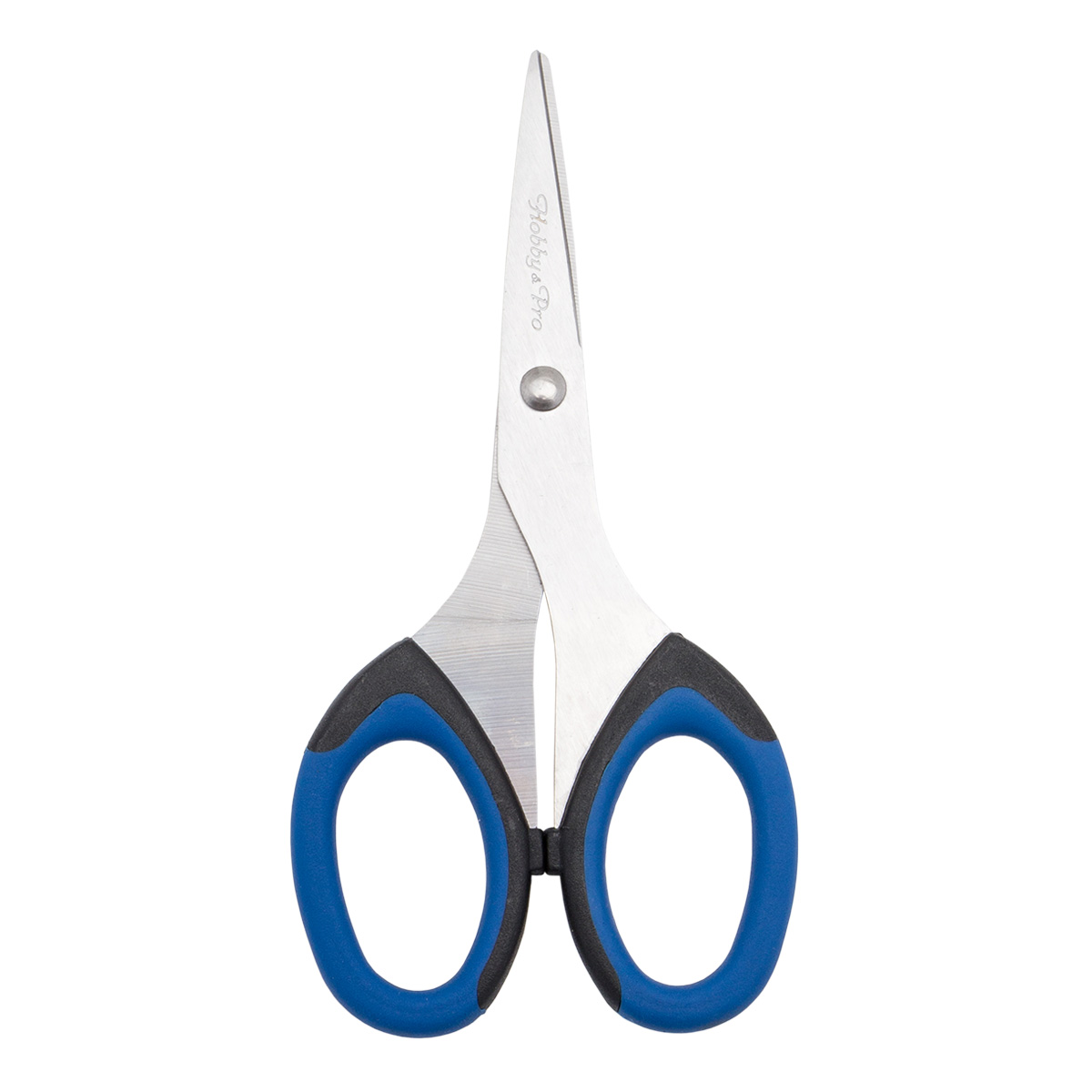 590445 Ножницы для дома и офиса, 14 см/5 1/2', силиконовые ручки SOFT, синий/черный, Hobby&Pro