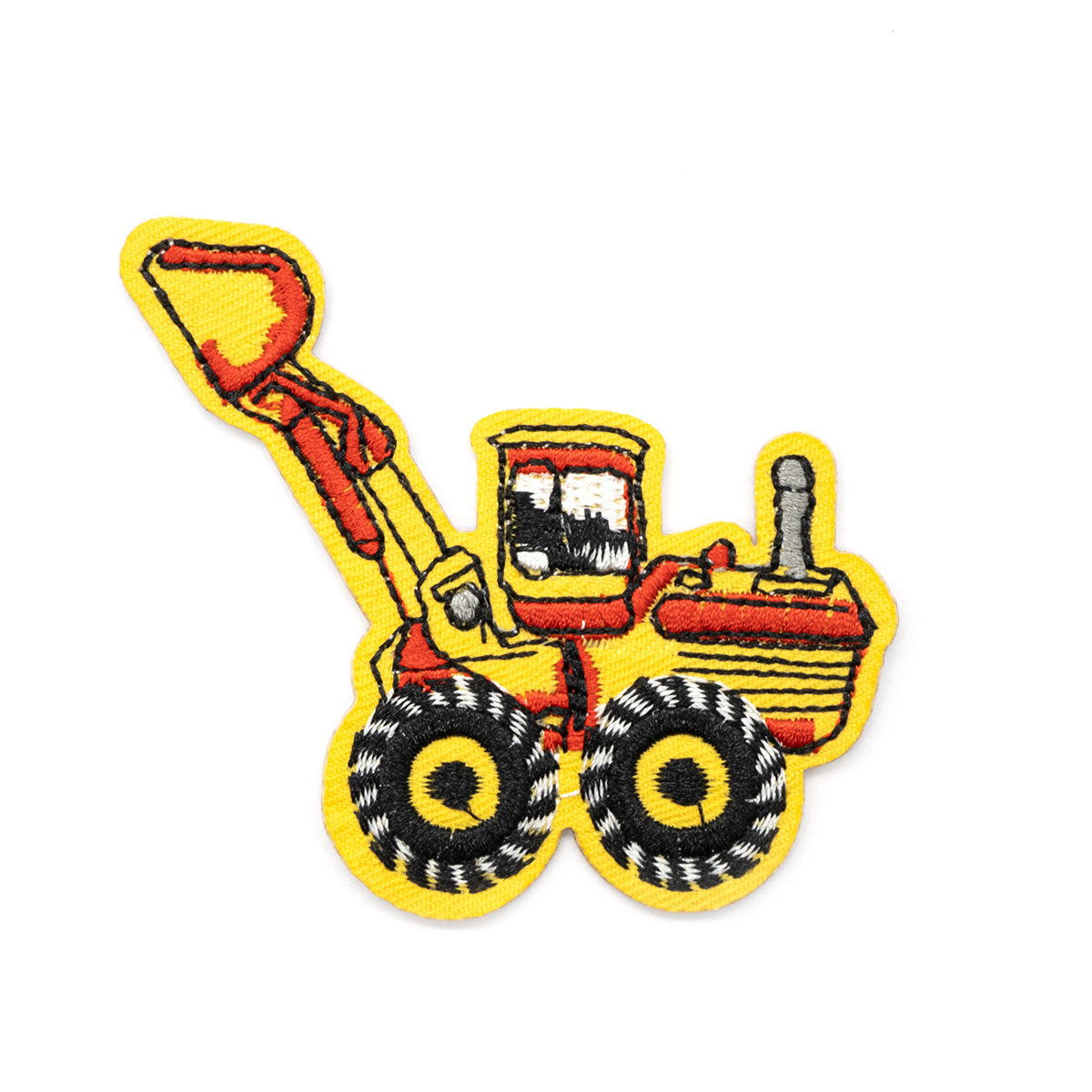 Термоаппликация 'Трактор с ковшом', желтый/красный 7*6,5см, Hobby&Pro