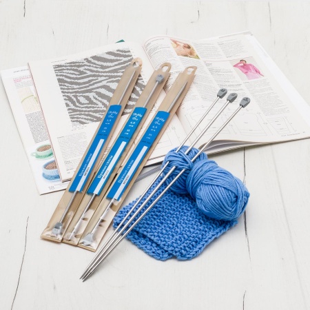 Набор прямых спиц для вязания металл 35см, 3,5мм/4,0мм/4,5мм, Hobby&Pro