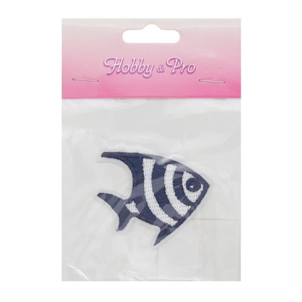 Термоаппликация 'Морская рыбка', белый/синий, 5*5.8см, Hobby&Pro