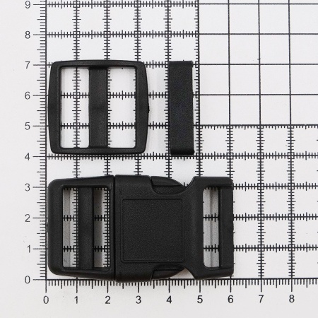 A03001037-K-25 Фастекс, рамка и рамка-регулятор 25мм, пластик, упак(2 комплекта) Hobby&Pro