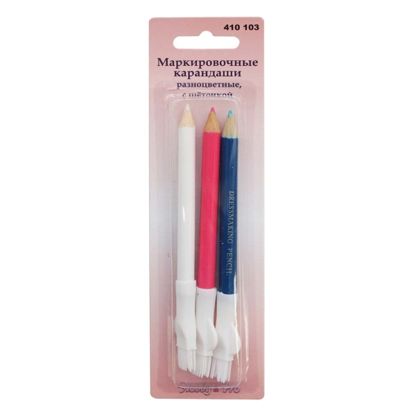 410103 Карандаши маркировочные разноцветные, с щеточкой, упак./3 шт., Hobby&Pro