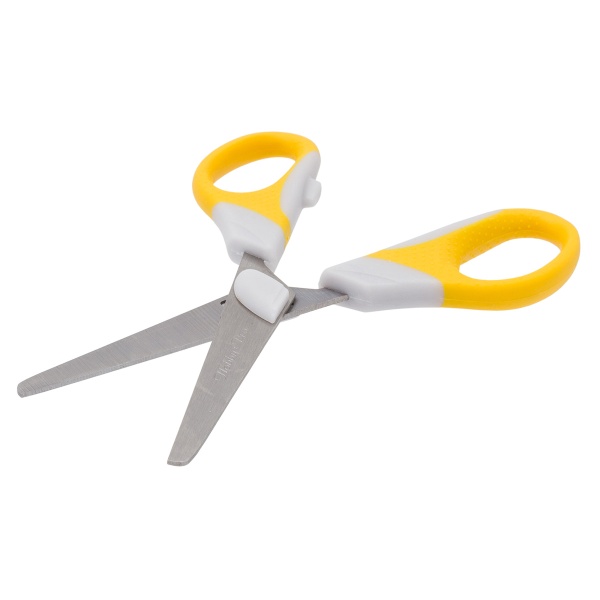 590441 Ножницы для дома и офиса, 14 см/5 1/2', силиконовые ручки SOFT, желтый, Hobby&Pro