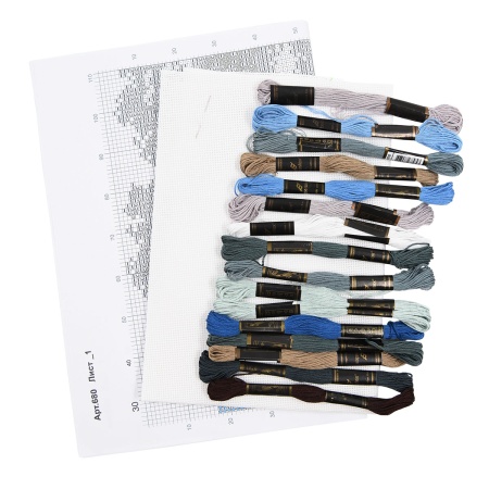 680 Набор для вышивания 'Зима в деревне' 28*27см, Hobby&Pro