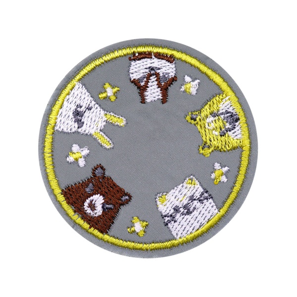 Термоаппликация светоотражающая 'Веселые зверята', d 5,2см Hobby&Pro