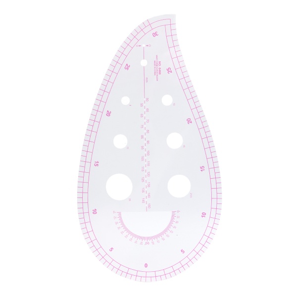 6921-8051 Лекало портновское метрическое капля пройма 25*13,5см, прозрачный, Hobby&Pro