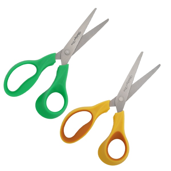 Набор школьных ножниц, 14см, зеленый-оранжевый, Hobby&Pro