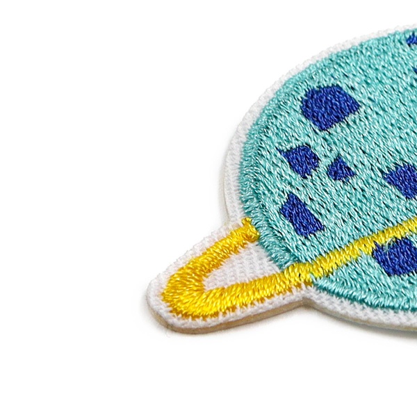 Термоаппликация 'Сине-голубая планета с желтым кольцом', 6.8*4.2см