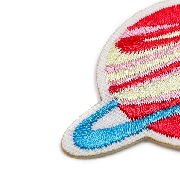 Термоаппликация 'Бело-розова я планета с голубым кольцом', 6.6*4.1см