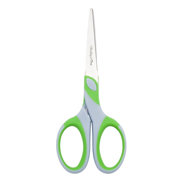 590443 Ножницы для дома и офиса, 16,5 см/6 1/2', мягкие ручки SOFT, синий/зеленый, Hobby&Pro