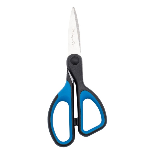590448 Ножницы канцелярские, 14 см/5,5', мягкие ручки SOFT, синий/черный, Hobby&Pro