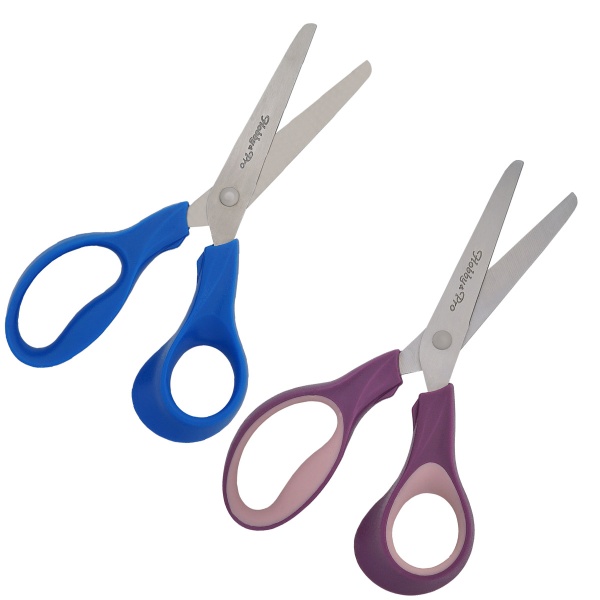 Набор школьных ножниц, 14см, синий-фуксия, Hobby&Pro
