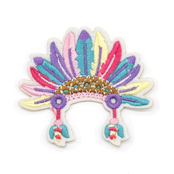 Термоаппликация 'Венец из перьев', разноцветный 6,2*6,8см, Hobby&Pro