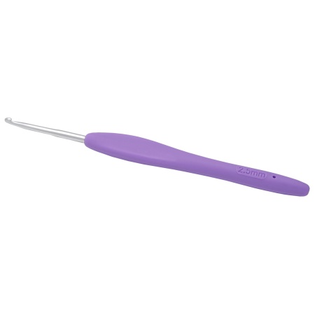 24R25X Крючок для вязания d 2,5мм с резиновой ручкой, 13,5см, Hobby&Pro