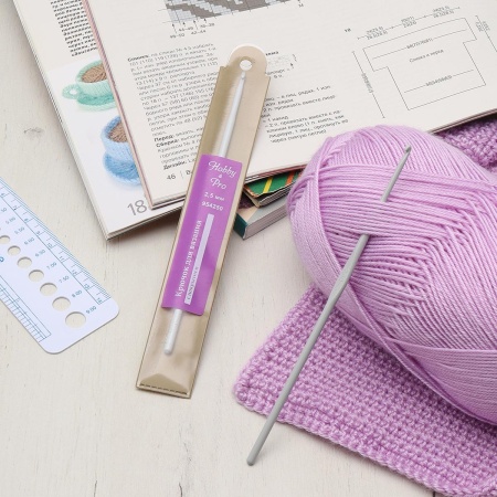 954250 Крючок для вязания d 2,5мм с покрытием, 15см, Hobby&Pro