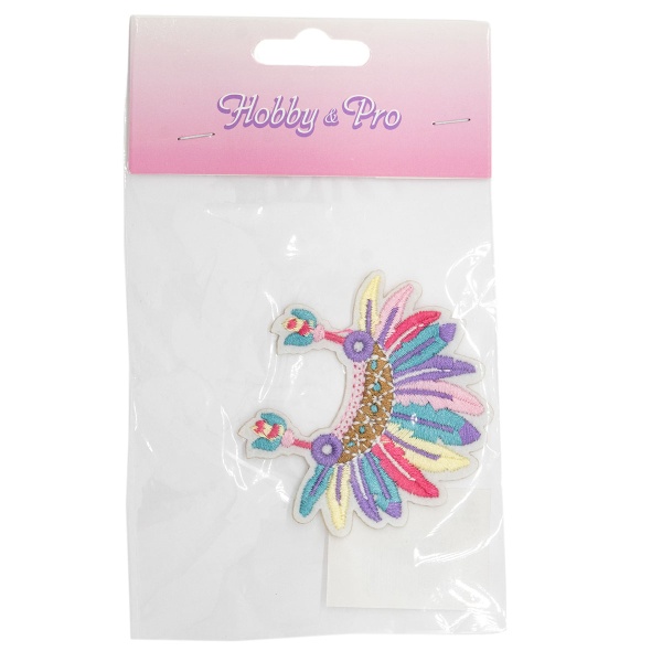 Термоаппликация 'Венец из перьев', разноцветный 6,2*6,8см, Hobby&Pro