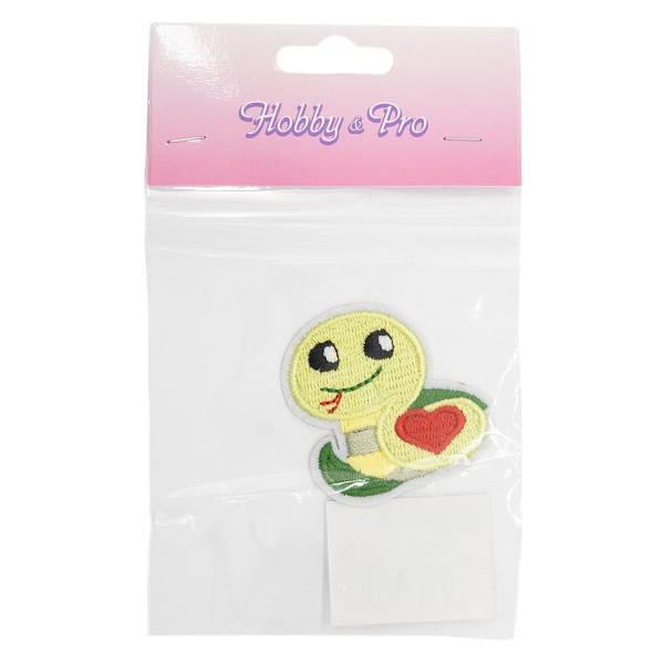Термоаппликация 'Змейка с сердечком', зеленая 4,5*4,9см, Hobby&Pro