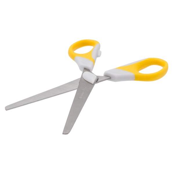 590439 Ножницы для дома и офиса, 16,5 см/6 1/2', силиконовые ручки SOFT, желтый, Hobby&Pro