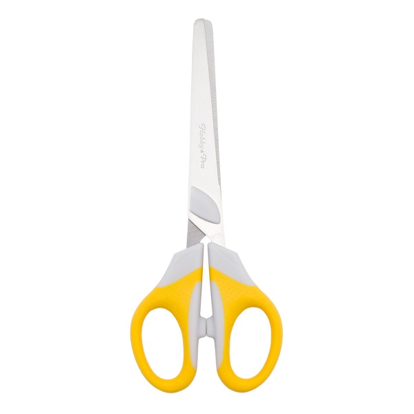 590439 Ножницы для дома и офиса, 16,5 см/6 1/2', силиконовые ручки SOFT, желтый, Hobby&Pro