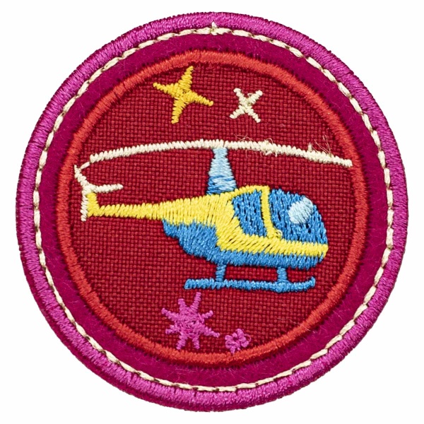 Термоаппликация 'Вертолет на красном фоне', 4.7*4.7см