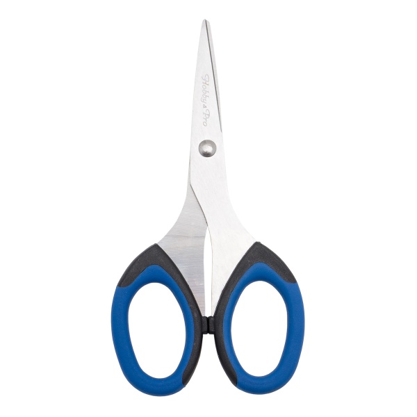 590445 Ножницы для дома и офиса, 14 см/5 1/2', силиконовые ручки SOFT, синий/черный, Hobby&Pro
