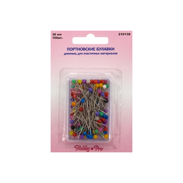 210138 Булавки портновские длинные, для эластичных материалов, 38 мм, упак./100 шт., Hobby&Pro