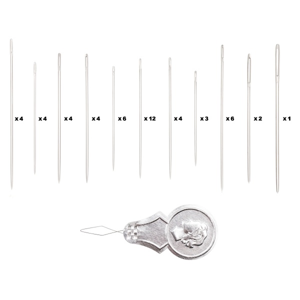 140103 Набор ручных игл 'Ассорти' для шитья, штопки и вышивания с нитковдевателем, 50шт, Hobby&Pro