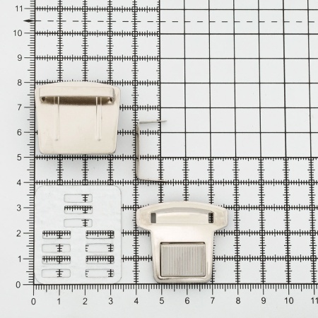 818-024 Замок портфельный 35*30мм, никель Hobby&Pro