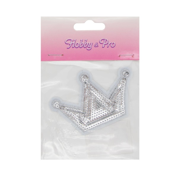 Термоаппликация 'Корона', серебро, 8.2*5.5см, Hobby&Pro
