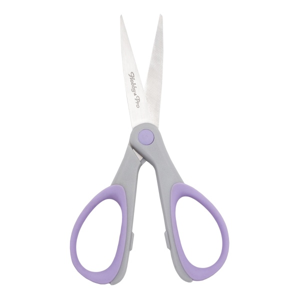 590451 Ножницы для дома и офиса, 13,5 см/5,25', силиконовые ручки SOFT, светло-фиолетовый, Hobby&Pro