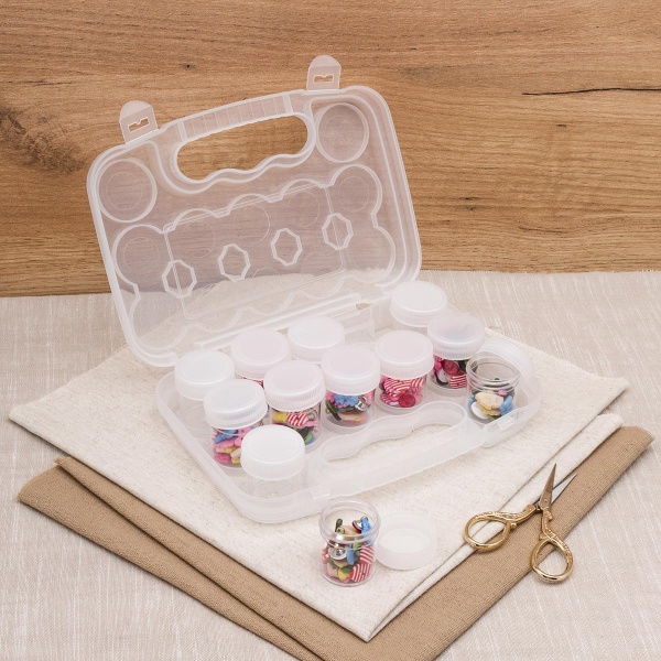 21835 Органайзер для мелочей с 12 баночками Hobby&Pro